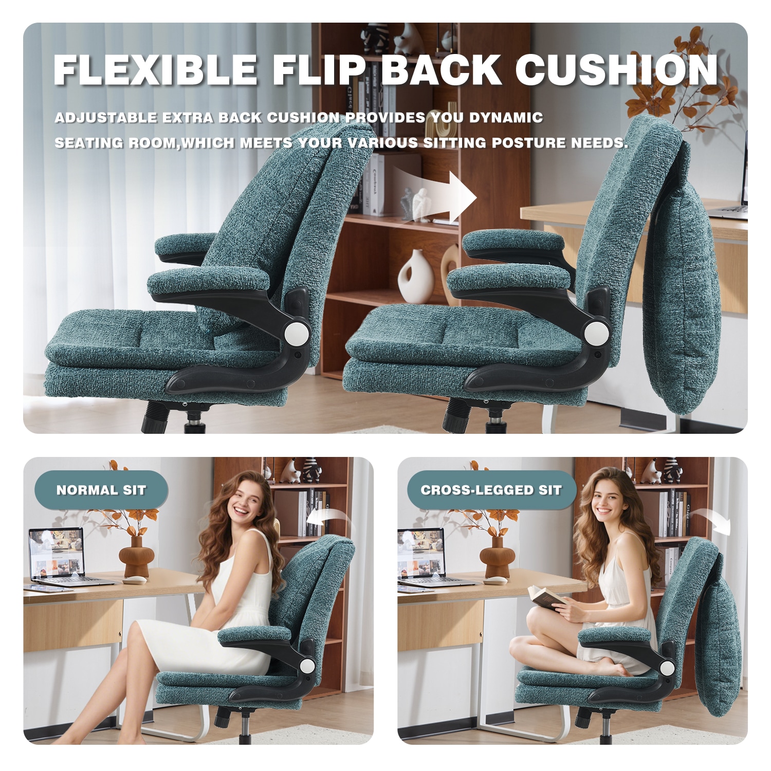 Ergonomic Office Chair With Airbag Lumbar Support And Flip Armrests_voghion.com